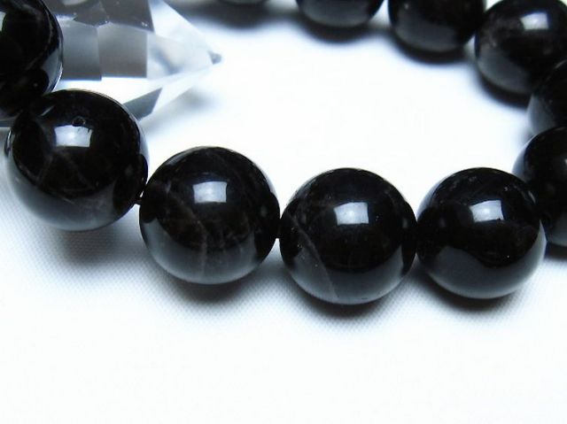 モリオン 純天然 黒水晶 ブレスレット 16mm [t112-8176]