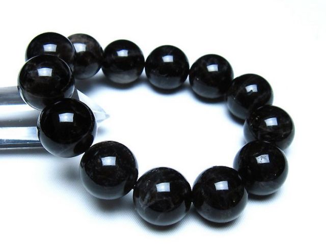 モリオン 純天然 黒水晶 ブレスレット 18mm [t112-8183]