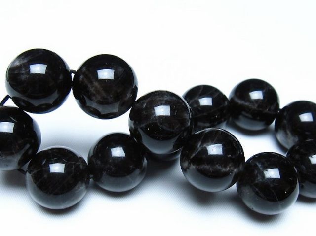モリオン 純天然 黒水晶 ブレスレット 18mm [t112-8185]