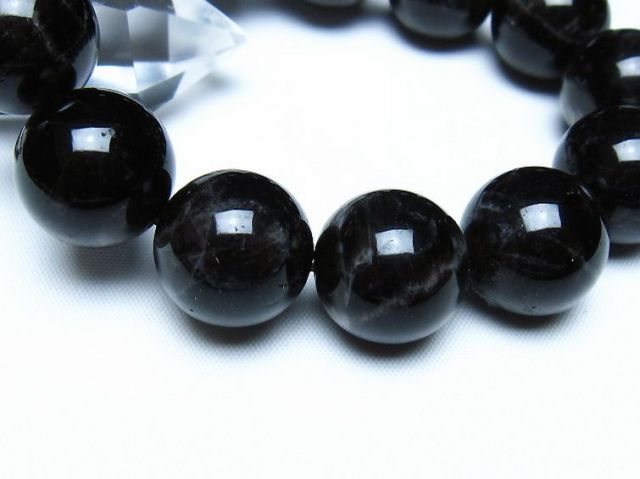 モリオン 純天然 黒水晶 ブレスレット 18mm [t112-8185]