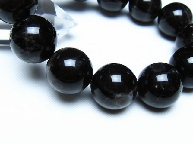 モリオン 純天然 黒水晶 ブレスレット 18mm [t112-8187]