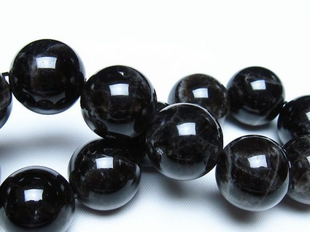 モリオン 純天然 黒水晶 ブレスレット 18mm [t112-8189]