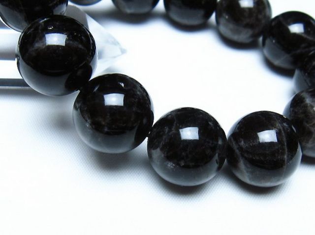 モリオン 純天然 黒水晶 ブレスレット 18mm [t112-8189]