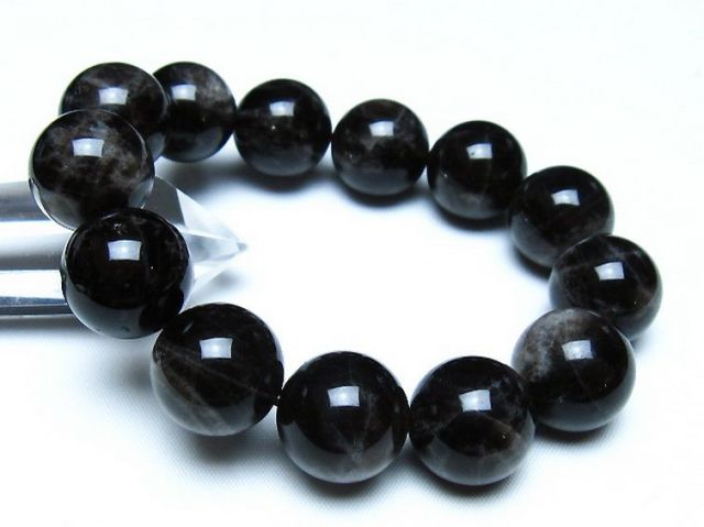 モリオン 純天然 黒水晶 ブレスレット 18mm [t112-8194]