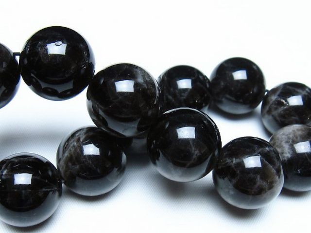 モリオン 純天然 黒水晶 ブレスレット 18mm [t112-8194]