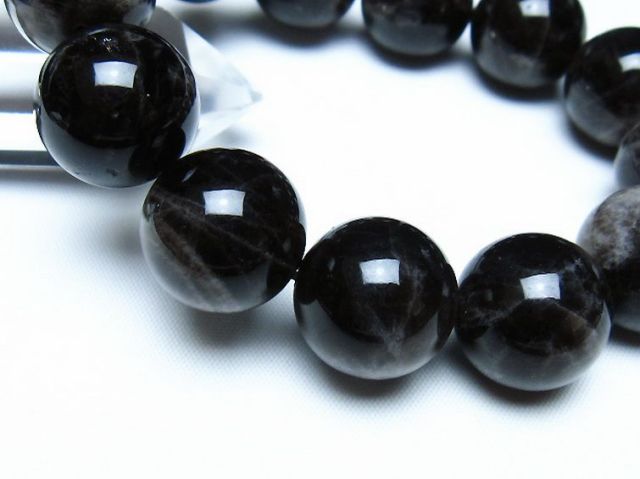 モリオン 純天然 黒水晶 ブレスレット 18mm [t112-8194]
