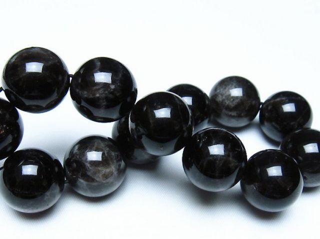 モリオン 純天然 黒水晶 ブレスレット 18mm [t112-8199]