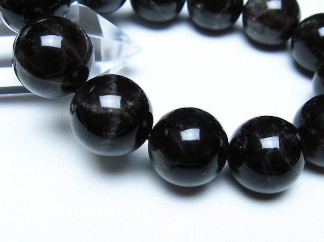 モリオン 純天然 黒水晶 ブレスレット 18mm [t112-8199]
