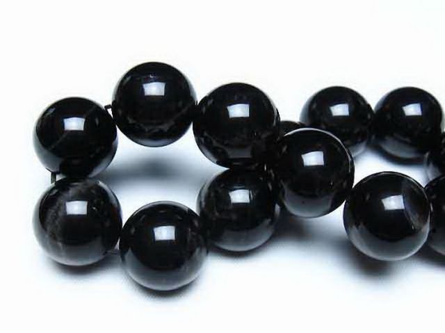モリオン 純天然 黒水晶 ブレスレット 18mm [t112-8226]