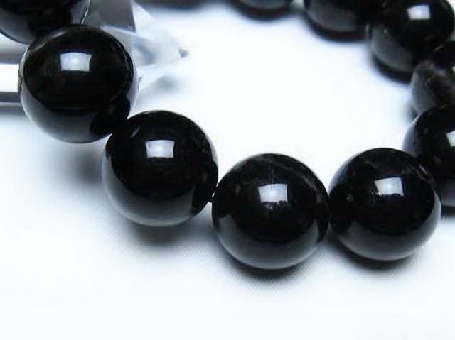 モリオン 純天然 黒水晶 ブレスレット 18mm [t112-8226]