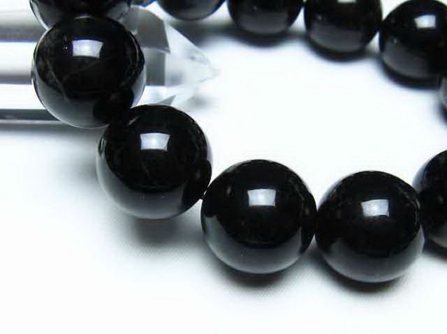 モリオン 純天然 黒水晶 ブレスレット 18mm [t112-8232]