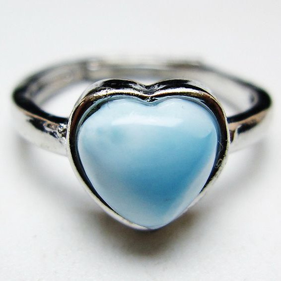 ラリマーハート指輪(12号)[T113-13352]