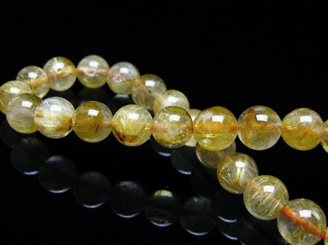 ゴールドタイチンルチルブレスレット 7mm [T116-12187]