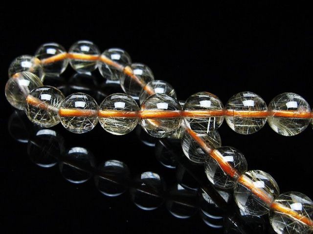 ゴールドタイチンルチルブレスレット 8mm [T116-12512]