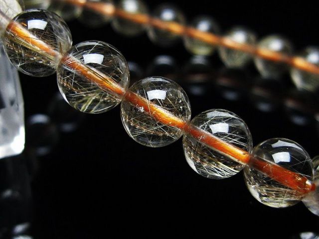 ゴールドタイチンルチルブレスレット 8mm [T116-12512]