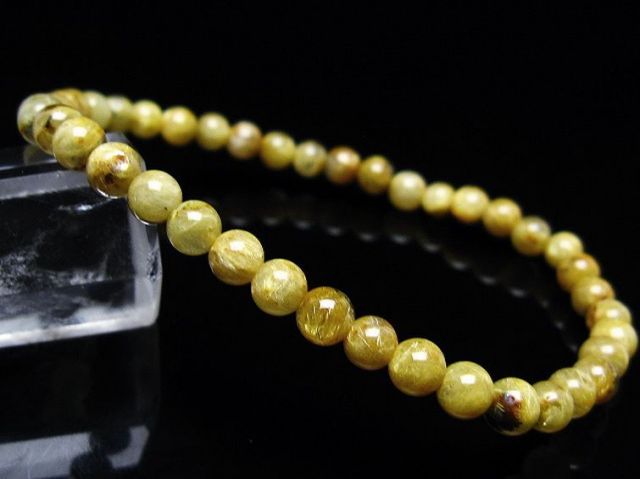 ゴールドタイチンルチルブレスレット 5mm [T116-12756]