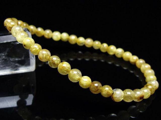 ゴールドタイチンルチルブレスレット 5mm [T116-12762]
