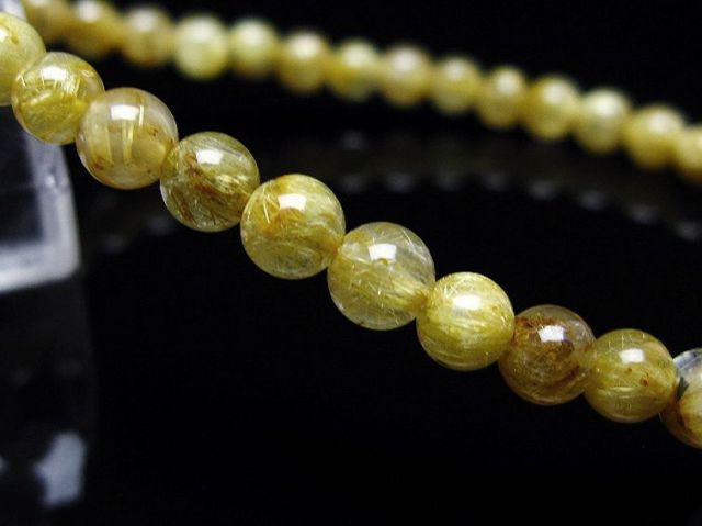 ゴールドタイチンルチルブレスレット 5mm [T116-12762]