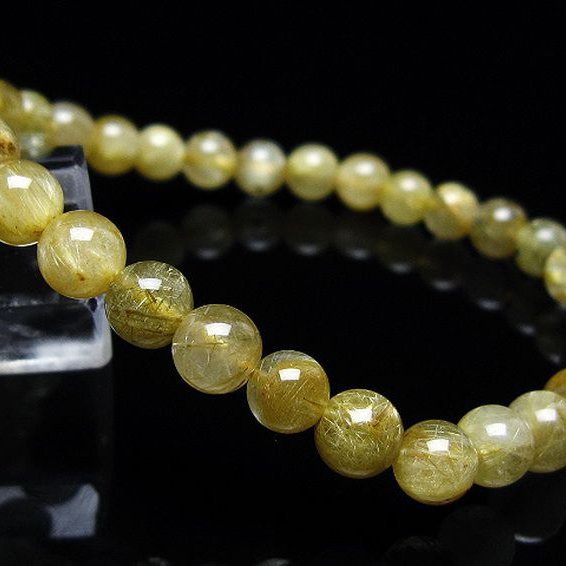 ゴールドタイチンルチルブレスレット 6mm [t116-12777]