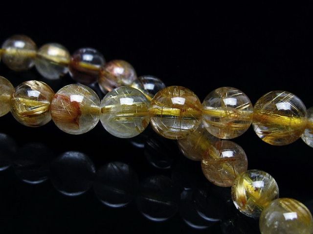 ゴールドタイチンルチルブレスレット 6mm [t116-12806]
