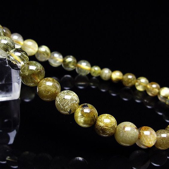 ゴールドタイチンルチルブレスレット 5mm [t116-12832]