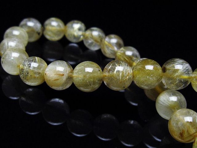 ゴールドタイチンルチルブレスレット 8mm [t116-12837]