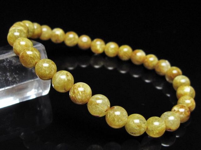 ゴールドタイチンルチルブレスレット 6mm [t116-13157]