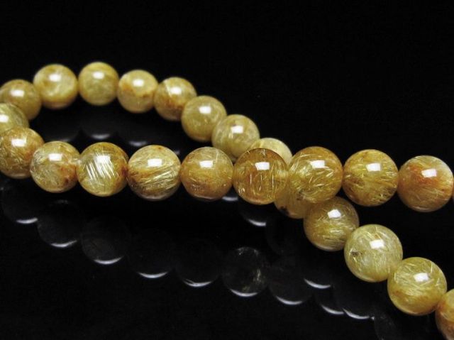 ゴールドタイチンルチルブレスレット 6mm [t116-13157]
