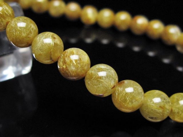ゴールドタイチンルチルブレスレット 6mm [t116-13157]