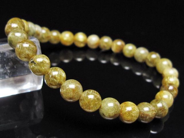 ゴールドタイチンルチルブレスレット 6mm [t116-13163]