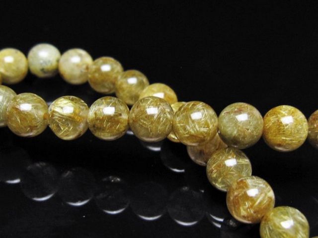 ゴールドタイチンルチルブレスレット 6mm [t116-13163]