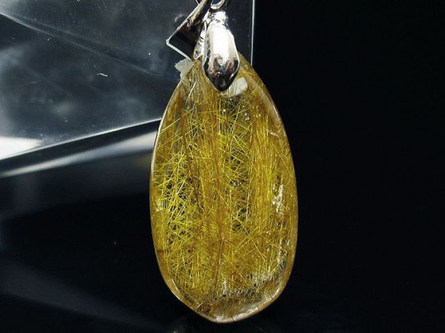 パワーストーン 天然石 プラチナ入水晶ペンダント[T12-2072]