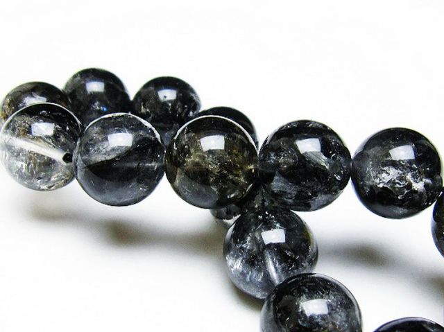 パワーストーン 天然石 ブラックエレスチャルクォーツ 骸骨水晶