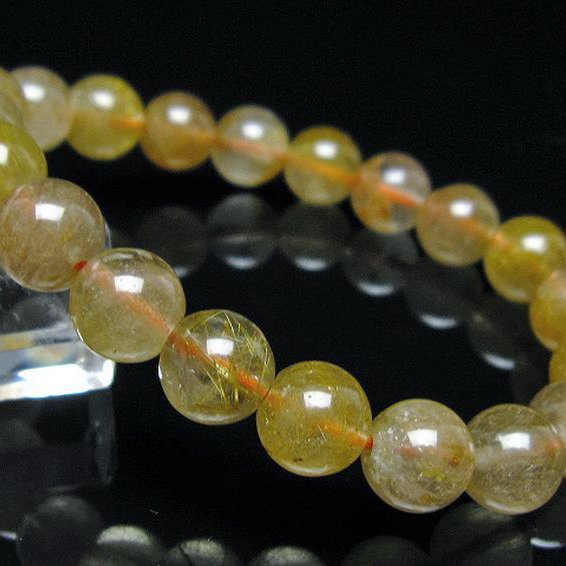 金針ルチル水晶ブレスレット 10mm [t132-15728]