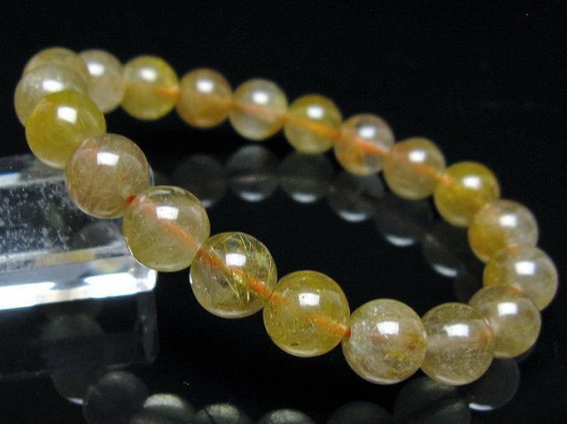 金針ルチル水晶ブレスレット 10mm [t132-15728]