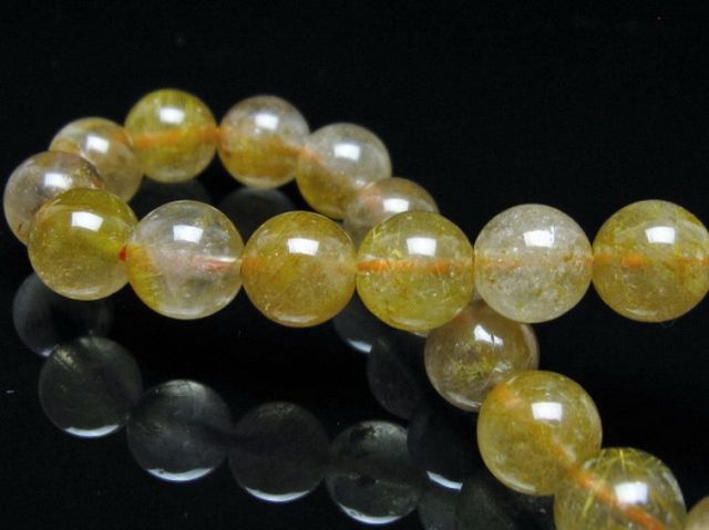 金針ルチル水晶ブレスレット 10mm [t132-15728]