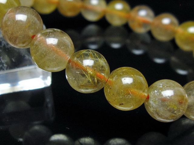 金針ルチル水晶ブレスレット 10mm [t132-15728]