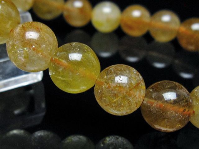 金針ルチル水晶ブレスレット 11mm [t132-15735]
