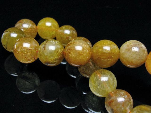 金針ルチル水晶ブレスレット 12mm [t132-15743]