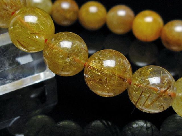金針ルチル水晶ブレスレット 12mm [t132-15743]