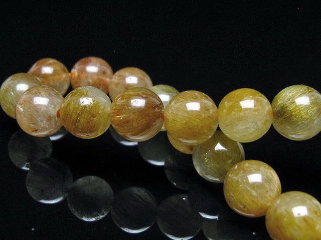 金針ルチル水晶ブレスレット 10mm [t132-15771]