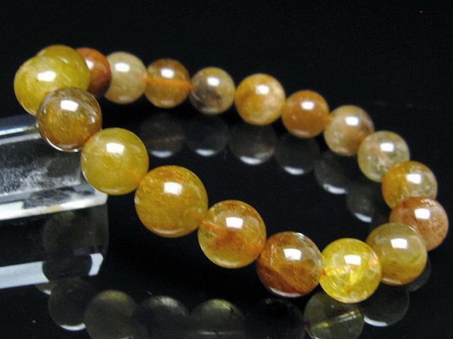 金針ルチル水晶ブレスレット 11mm [t132-15777]