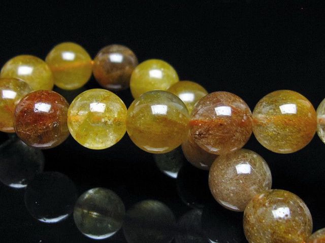 金針ルチル水晶ブレスレット 11mm [t132-15777]