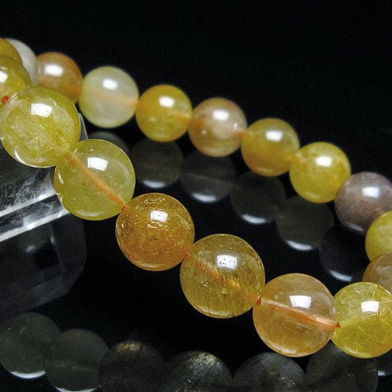 金針ルチル水晶ブレスレット 11mm [t132-15800]