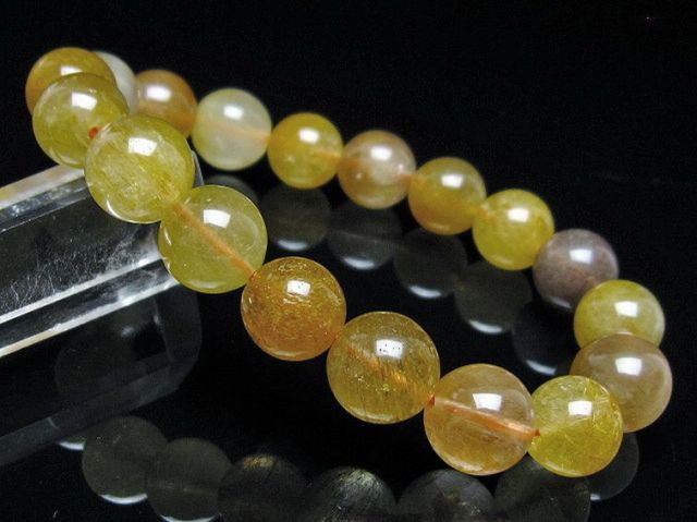 金針ルチル水晶ブレスレット 11mm [t132-15800]
