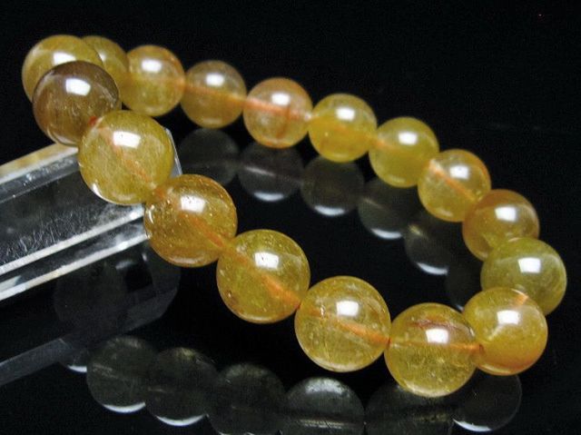 金針ルチル水晶ブレスレット 13mm [t132-15803]
