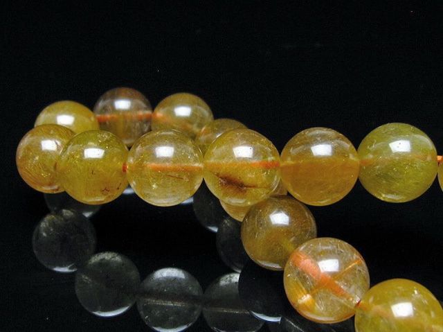 金針ルチル水晶ブレスレット 13mm [t132-15803]