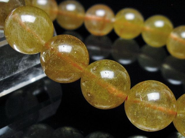 金針ルチル水晶ブレスレット 13mm [t132-15803]