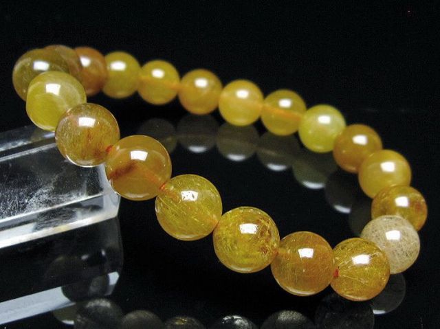金針ルチル水晶ブレスレット 10mm [t132-15810]