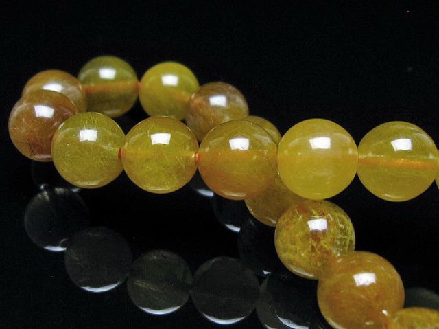 金針ルチル水晶ブレスレット 10mm [t132-15810]